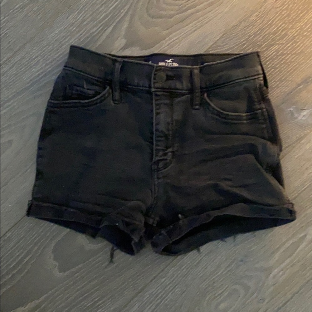 High Waisted Black  Hollister Jean Shorts
